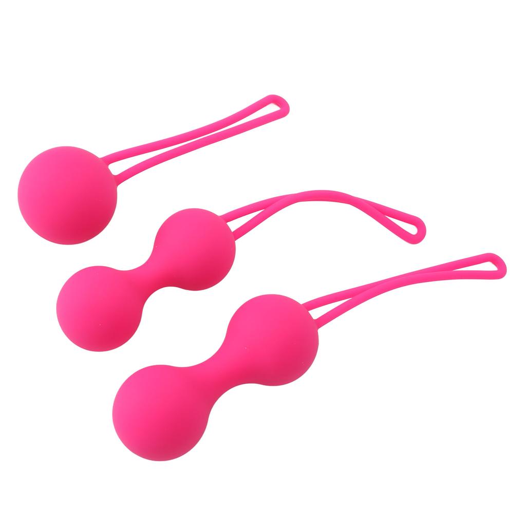 3pcs Women Pelvic Floor Muscles Trainer Ball Massaging Strengthening Pelvic Trainer Exercise Ball Pink