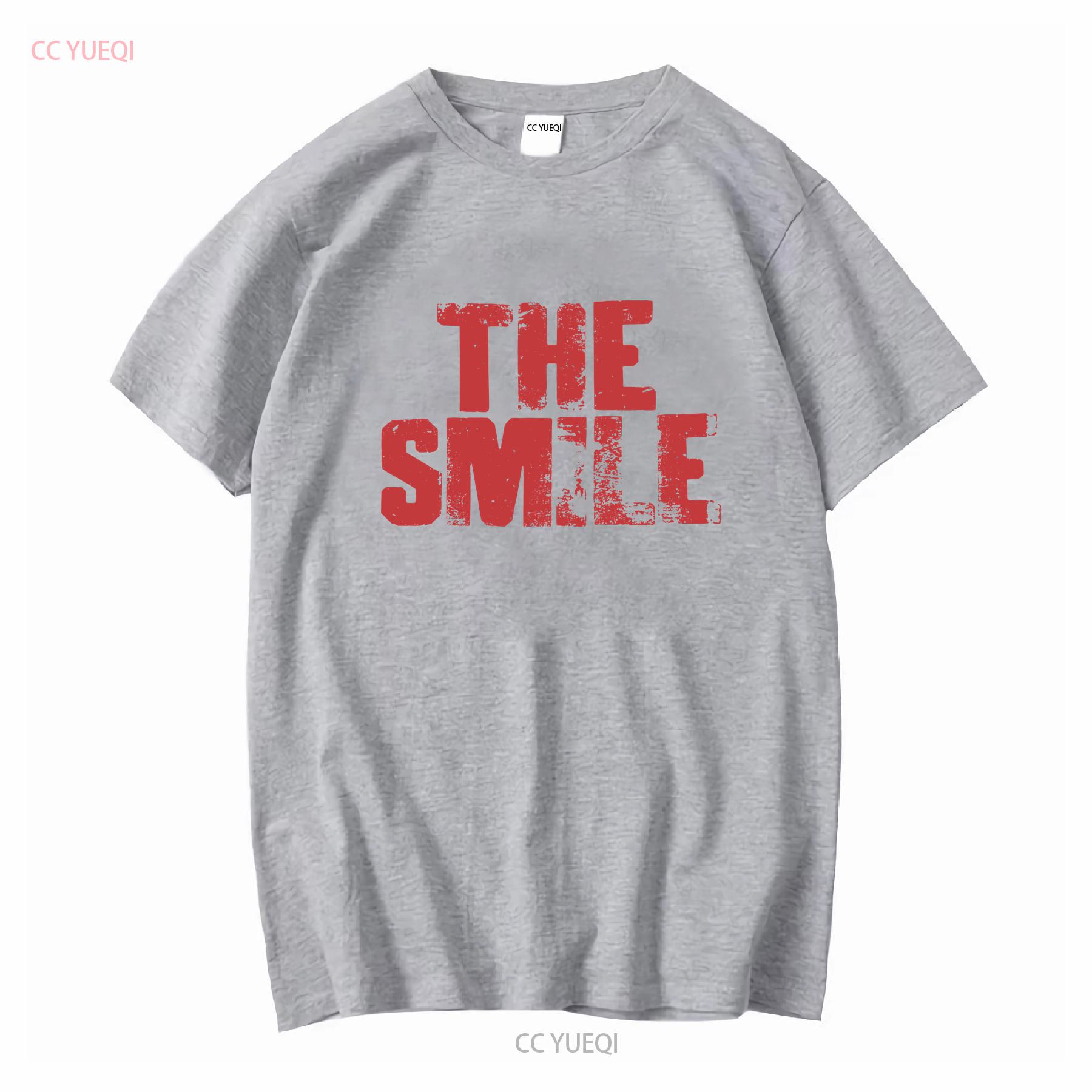 The Smile band Thom Yorke logo Radiohead screen printed T shirt vintage Washed fashion Casual Unisex Stylish Versatile homme S