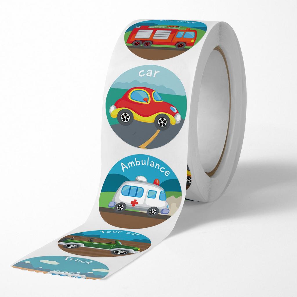 Children's Cartoon Excavator and Loader Stickers for Cars