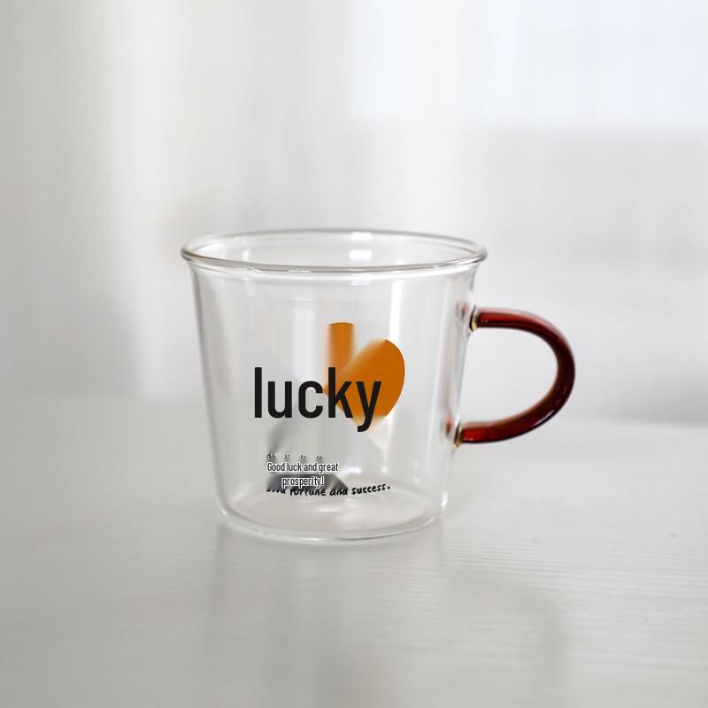 

OLOEY Kids Double Wall Glass Milk Cup Set with Colorful Handles