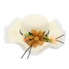 Mesh Woven Straw Hat Ladies Flower Sunscreen Sun Hat Wave Edge Sun Hat Beach Hat