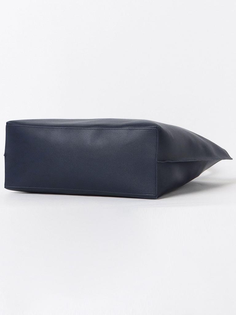 [Beams Heart] Canvas Bag Faux Leather Tote Bag Men's NAVY FREE