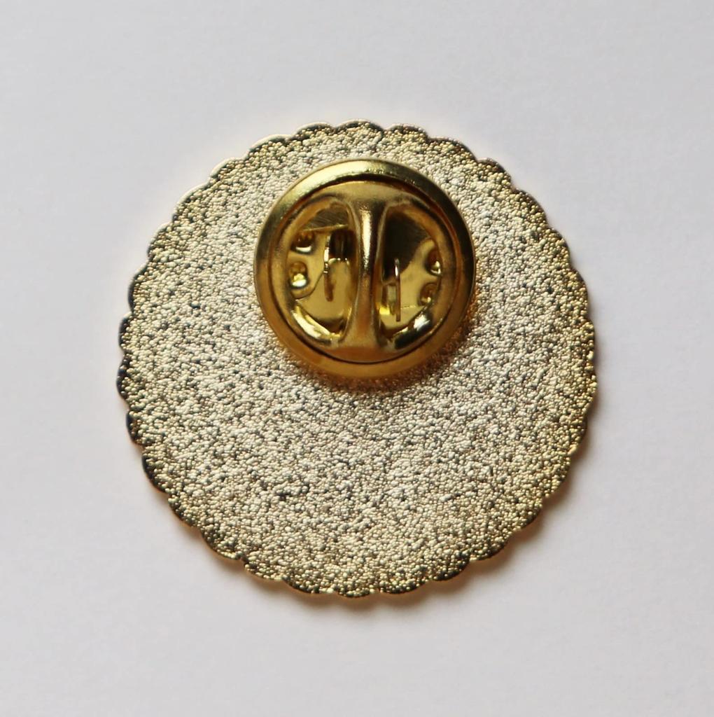 Chrysanthemum Crest Pin Badge, 15-Petal Chrysanthemum Crest Pin, 2.6cm Diameter