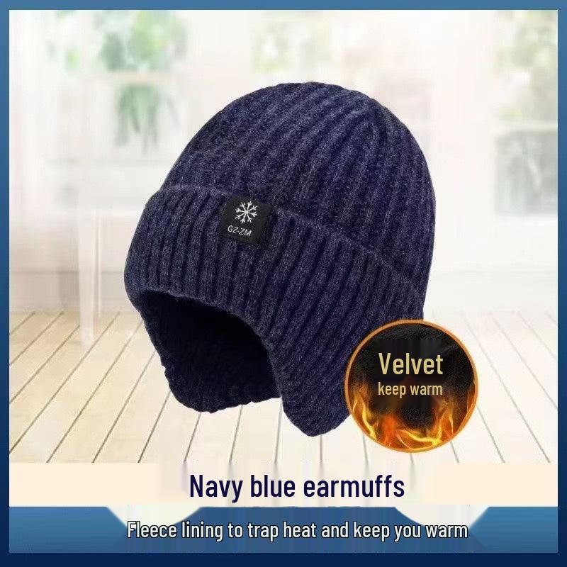 Men's Winter Warm Knit Hat with Ear Protection for Middle-aged and Elderly