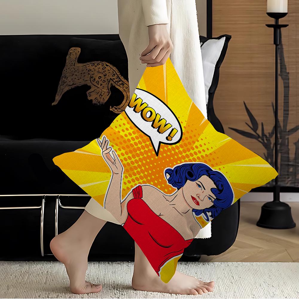 Abstract Pop Roy Lichtenstein Stitch Lucky Dragon Pillow Cover Sofa Cushion Cover Home Room Decoration Children Gift