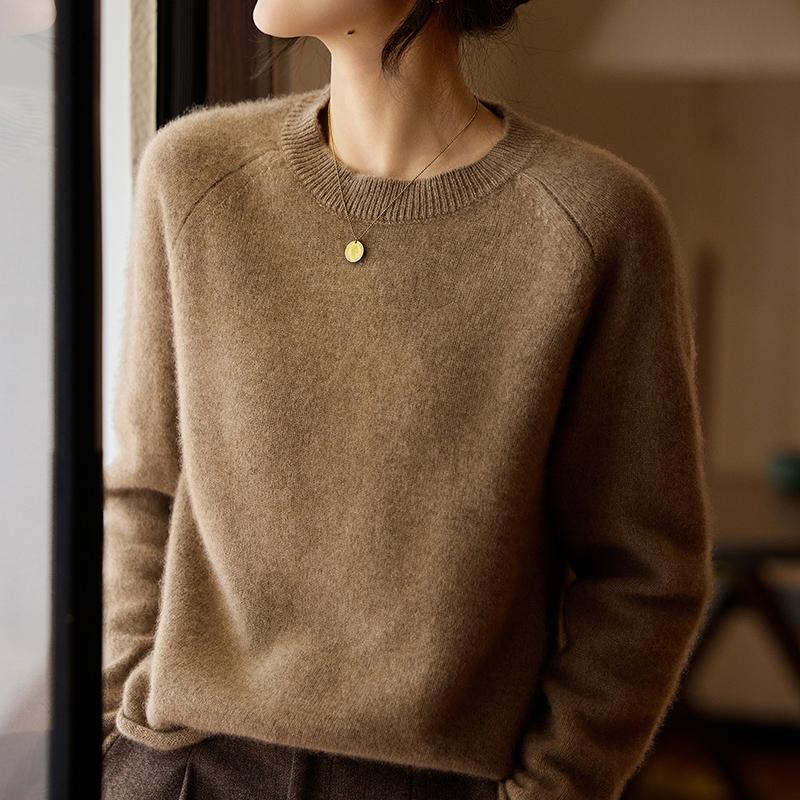 Women's Cashmere Sweater Qinghe Cashmere 30% Cashmere 70% Wool Autumn and Winter Pullover Warm and Fashionable