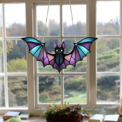Colorful Bat Window Hanging Pendant Suncatcher Ornament Home Decor For Windows Panels Ornament Decoration DecoraçãO Para Casa