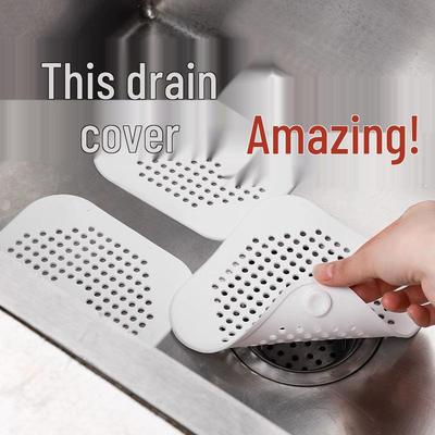 Silicone Hair Catcher and Drain Cover for Kitchen & Bathroom Sinks
