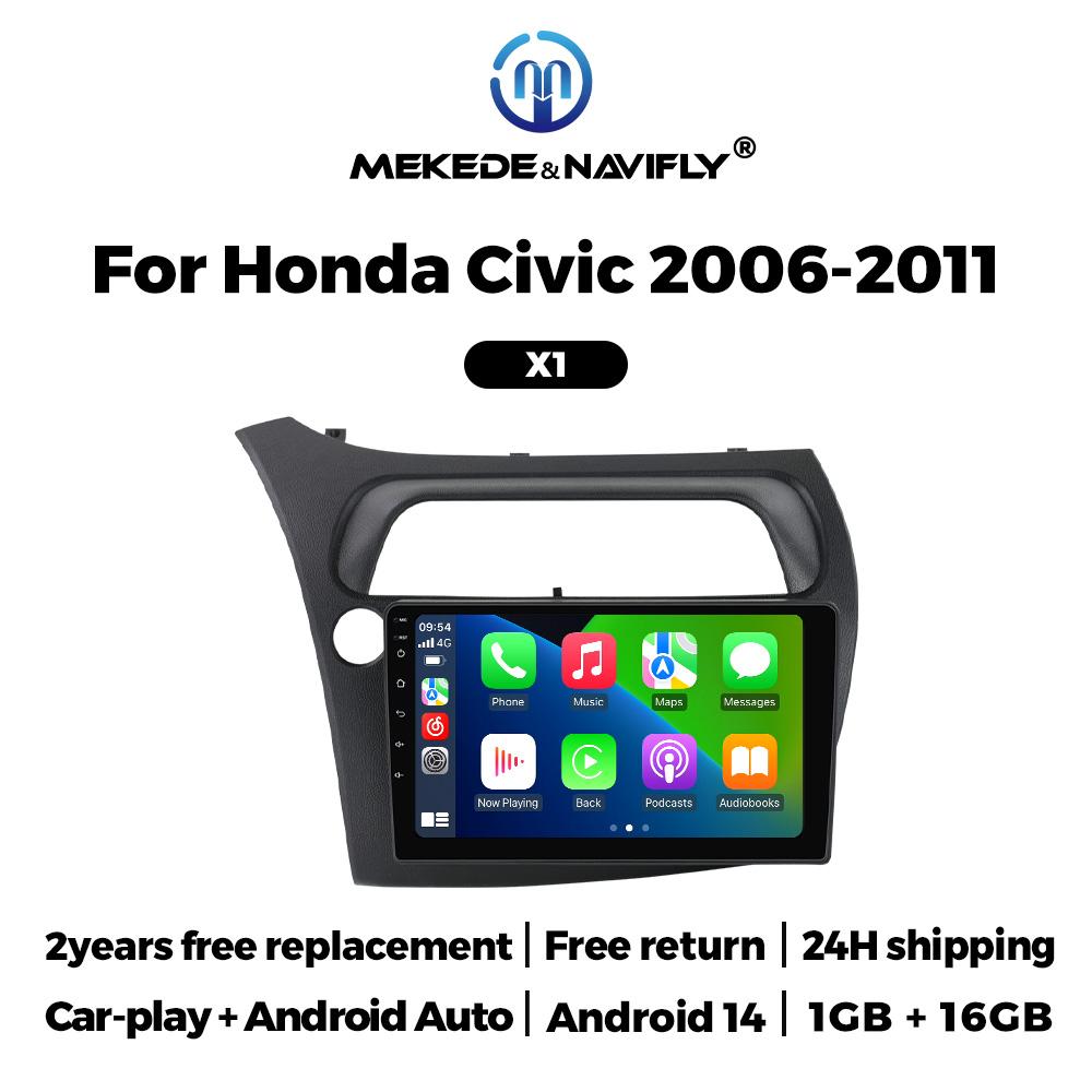 2 Din Android 14 for Honda Civic Hatchback 2006-2011 CarPlay Auto Car Radio Multimedia Video Navigation Stereo Head Unit Speaker