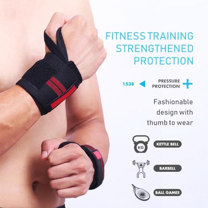 1 Pair Fitness Wrist Support Wristband Gym Weight Lifting Wraps Bandage Sports Wristband