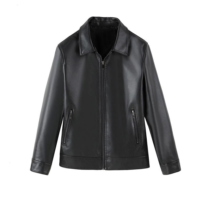 Men's Trendy Stand Collar Motorcycle Jacket - Windproof PU Leather, Slim Fit, Autumn Style