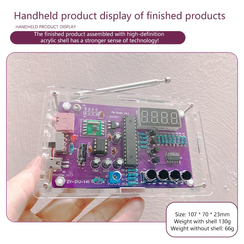Diy Fm Radio Electronic Kit Adjustable Frequency 87-108Mhz Digital Display Soldering Project Practice Solder Rda5807S