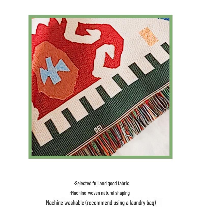 Bohemian Cotton Jacquard Throw Blanket and Bed Runner for Home or Hotel.