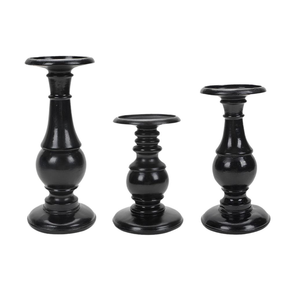Resin Pillar Candle Holder Ornament for Halloween Elegant Desktop Decoration