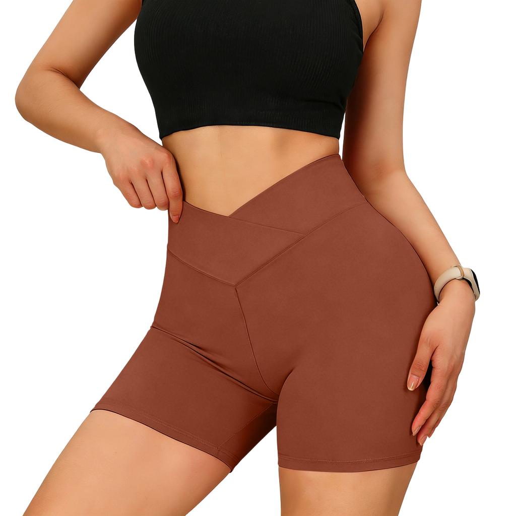 Ladies' Color V-waist Slim Fit Fashionable Versatile Casual Trend Shorts With Hip Coverage