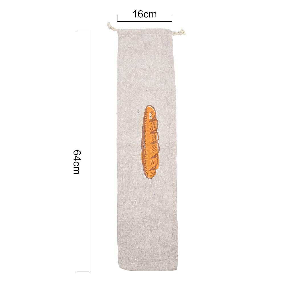 Large size cotton linen bread bag, reusable bread drawstring bag, baguette packaging, cotton linen bundle pocket 1pc