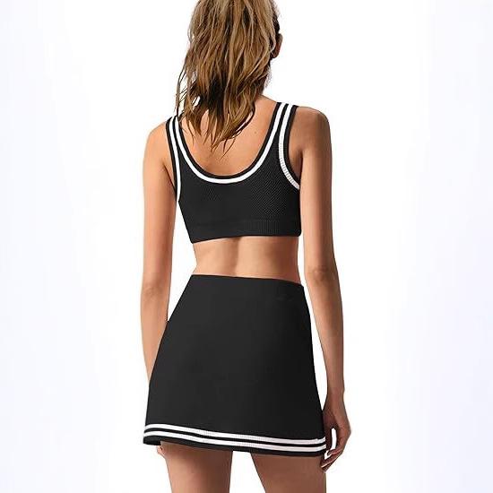 Women's Sports Outdoor Knitted Tennis Dress Suit