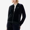 FILA Fw22 Shiny Velvet Casual Raglan Long Sleeve Jacket Women Jacket Black F11W241502F-BK
