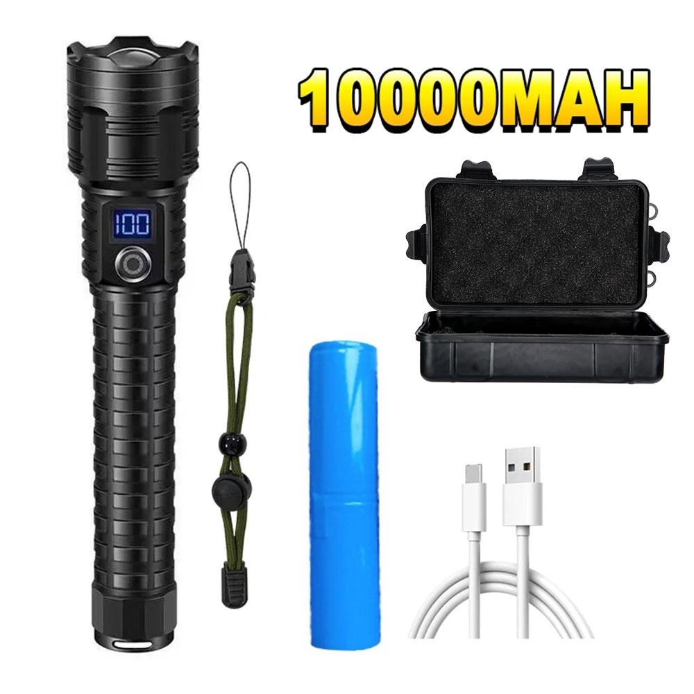 1000000LM Ultra Powerful Flashlight Zoom 5000M Long Range Torch High Power Led Flashlights Rechargeable Strong Tactical Lantern