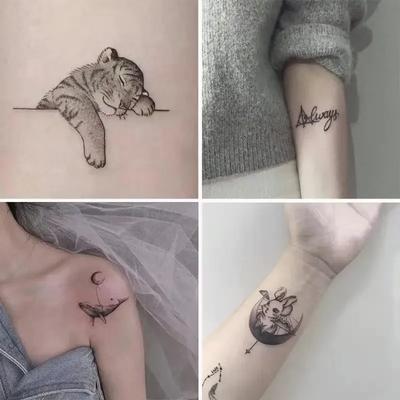 10 UNIDADES Pegatinas de Tatuaje de Boceto Temporales s Tigre Luna Ballena Parejas Hombres y Mujeres Estudiante Pegatina