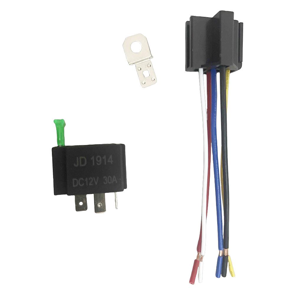 12V DC 4 Pin 5 Pin Car Automotive Fused Relay 30A Fused On/Off Car Motor Relay with Holder Socket On/Off Fused Relay