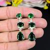 Chrome Diopside Gemstone Handmade 925 Sterling Silver Jewelry Earring 1.77" KG-292