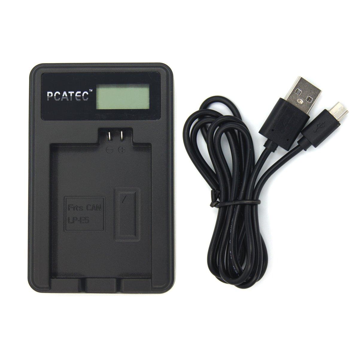 

New USB Charger for Canon with LCD Display [PCATEC] LP-E5, 450D/500D/1000D (4-Level Display)