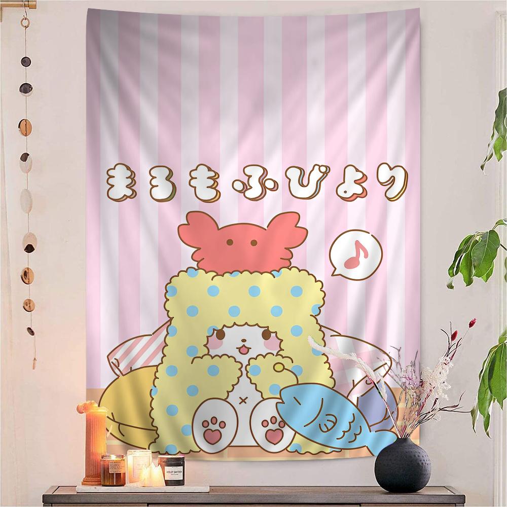 Cute Cartoon Marumofubiyori Cartoon Tapestry for Living Room Home Dorm Decor INS Home Decor