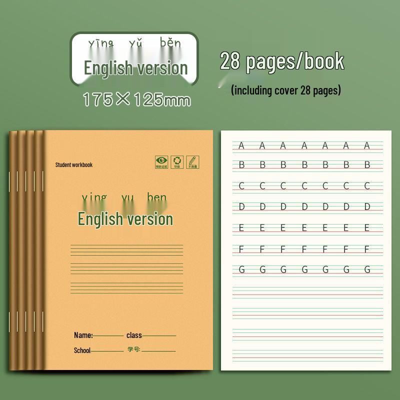 Primary School 36k Grid Paper Pinyin Notebook, National Standard Math & Chinese Character Notebook
