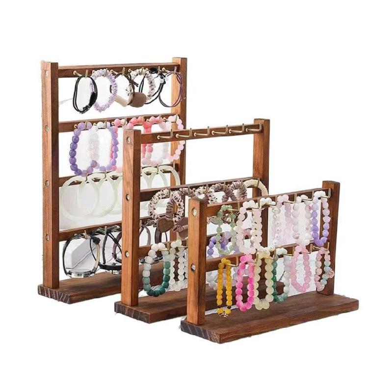 Sophisticated Wooden Jewelry HolderOrganizer For Exhibiting Earrings Necklaces And Keychains In Stores Or Homes