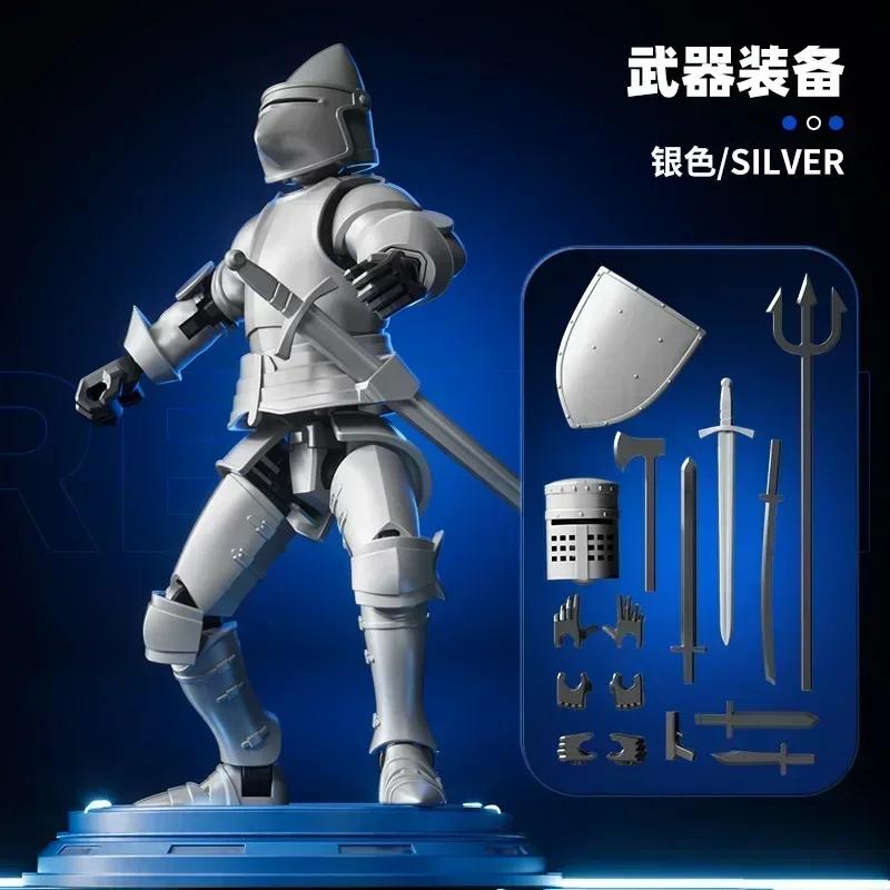 Knight Action Figures Paladin 13 Jointed Movable Shapeshift Robot 3D Printed Mannequin Character Assembl Toys Kids Gifts