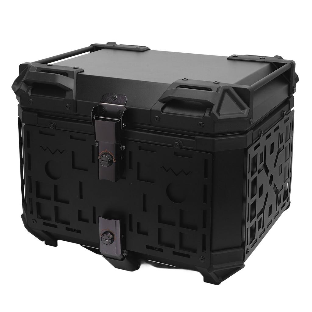 Motorcycle Rear Case 45L Aluminum Alloy with Safety Lock Quick Release Waterproofing Universal Trunk Top Box