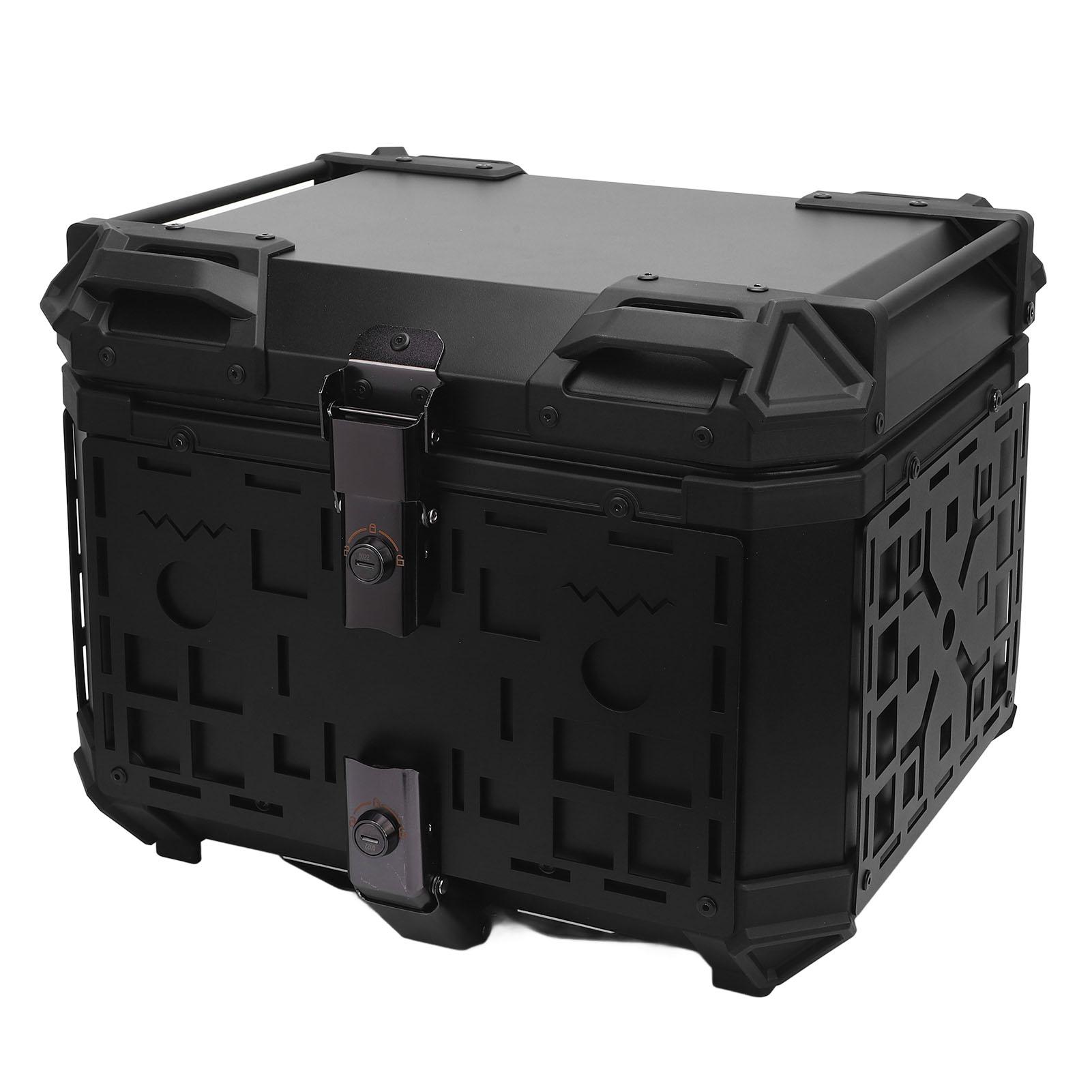 

Motorcycle Rear Case 45L Aluminum Alloy with Safety Lock Quick Release Waterproofing Universal Trunk Top Box