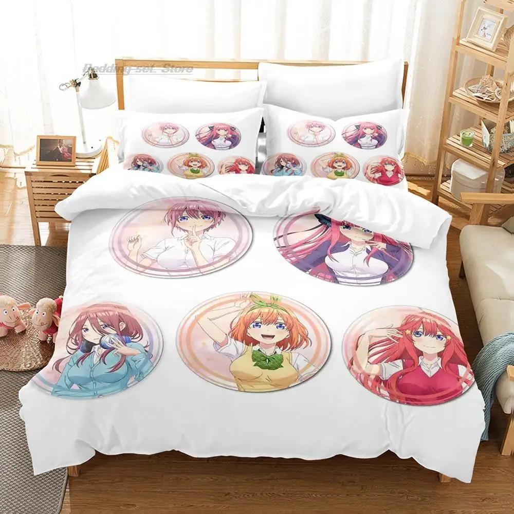 The Quintessential Quintuplets Bedding Set Single Twin Full Queen King Size Bed Set Aldult Kid Bedroom Duvetcover Sets 3D Anime