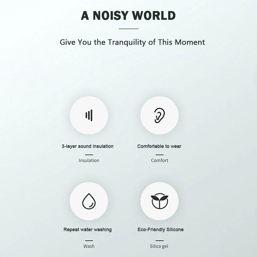 Soft Silicone Earplugs Ear Protection Noise Reduction Soundproof Earplugs Multi-Use Noise Prevention Reusable Earplugs
