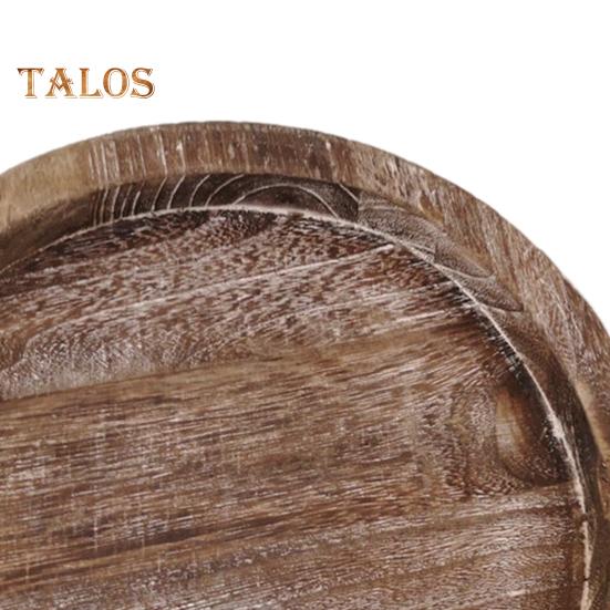 Wooden Candle Plate Holder Tray Rustic Round Decorative Farmhouse Table Centerpiece Whitewash Wood Tealight Pillar Tray