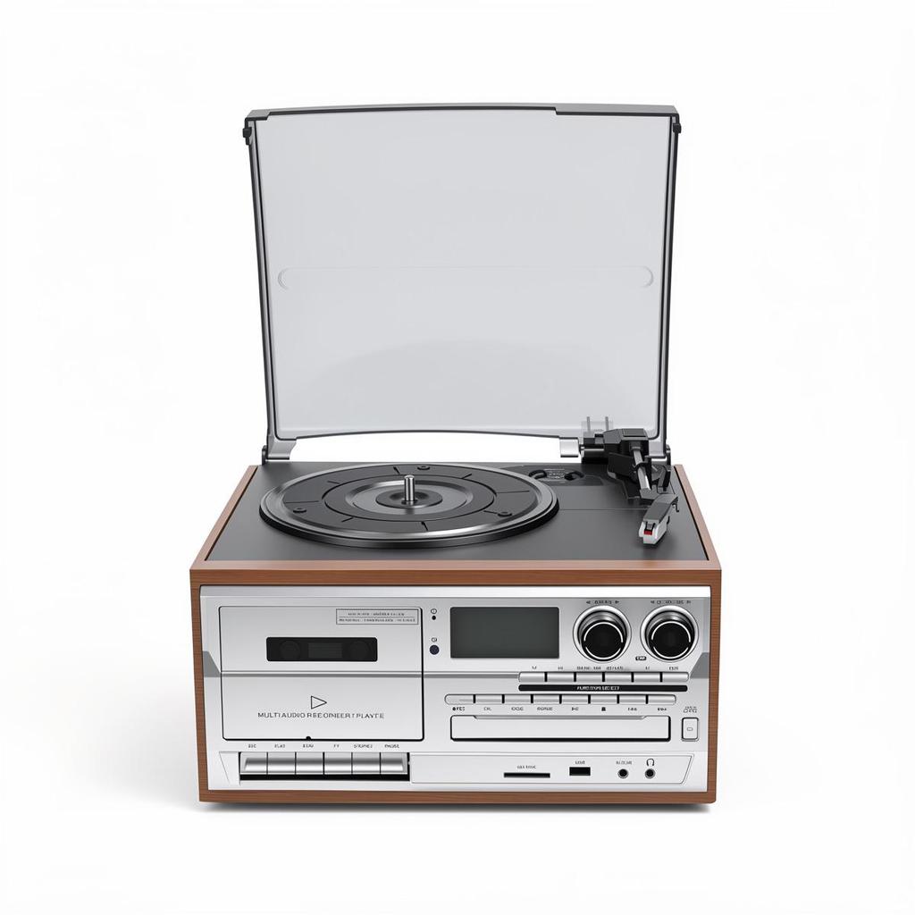 Ten-in-One Retro Vinyl Record Player: Bluetooth Speaker, Radio, Cassette & CD Player, Transcriber – Perfect Gift!