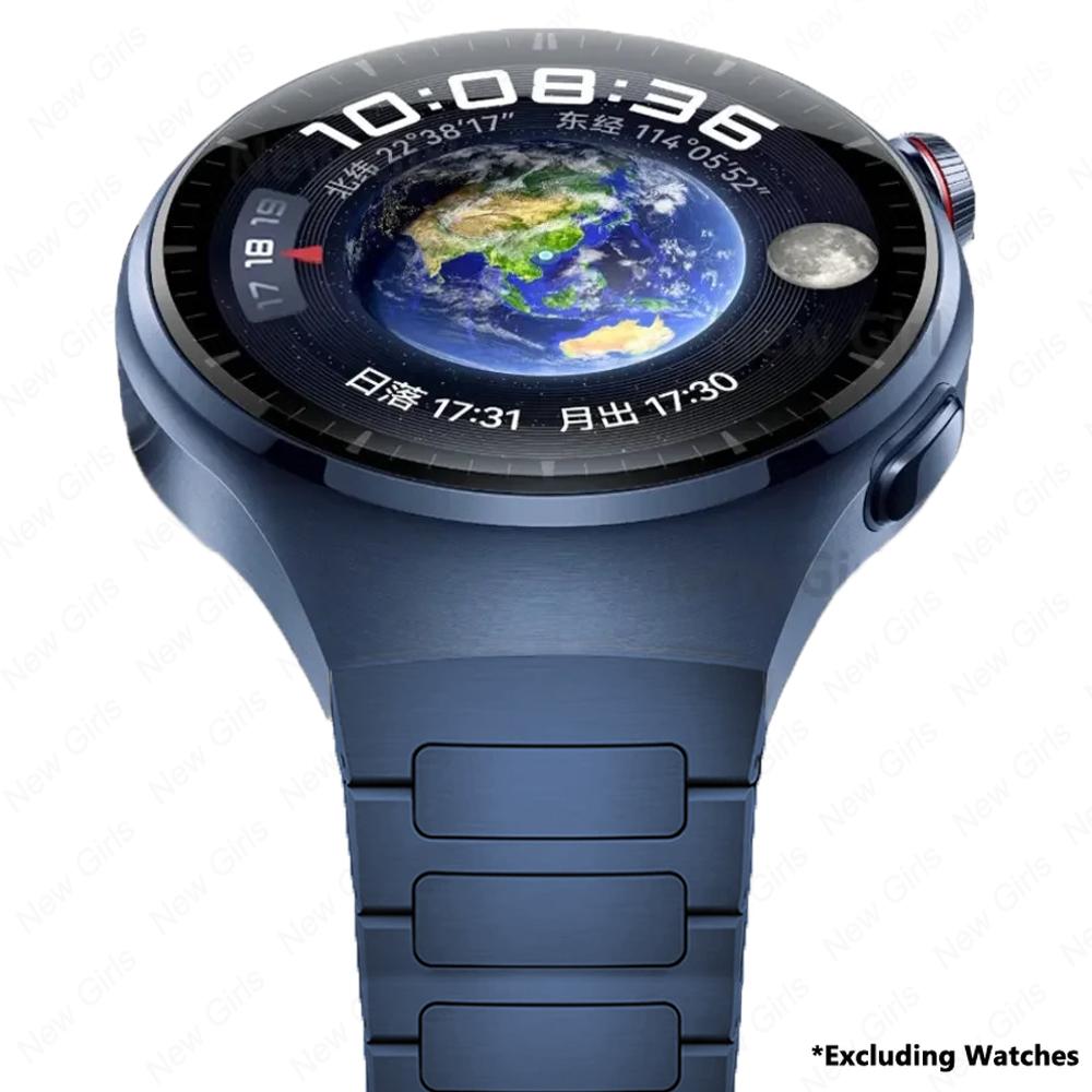 

Без проміжків Оригінальний титановий металевий ремінець для Huawei Watch 4 Pro Розкішний браслет для Huawei Watch 4 Pro Діловий ремінець Correa For Huawei Watch4Pro синій