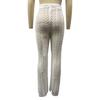 Perspective Swimsuit Cover Up Pants High Waist Adjustable Drawstring Solid Color Crochet Knitting Long Trousers
