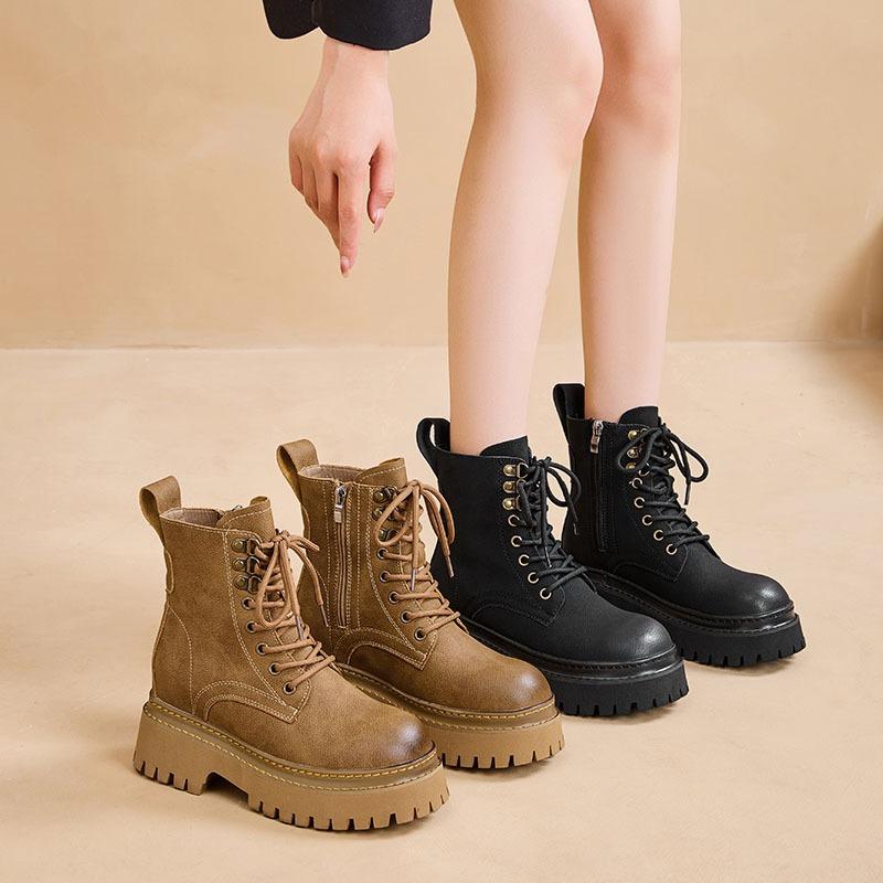 New retro tooling western cowboy boots Martin boots women's thick-soled low-top short boots