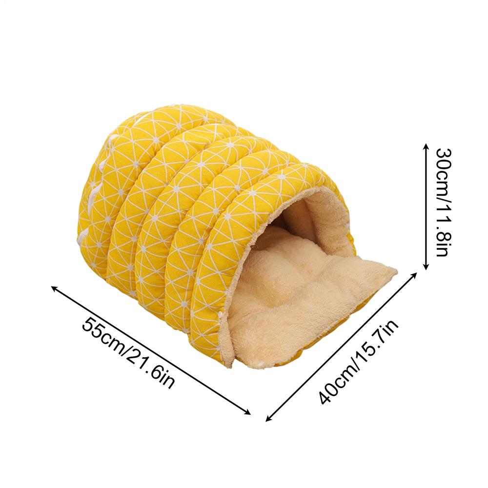 Cat Cave Removable Washable Warm House Semi-Enclosed Dome Design Pet Cave for Puppy Kitten Small Pet Play Corner Winter