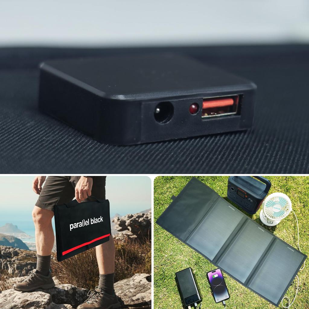 GW Solar 30W Foldable Monocrystalline PERC Solar Lightweight at Just Compact Bag Portable Solar Panel with and DC Output Ideal for Emergency Outdoor