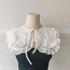 Large Lapel Women False Collar Half Shirt Style Double Layer Collar Detachable Collar  Sweater