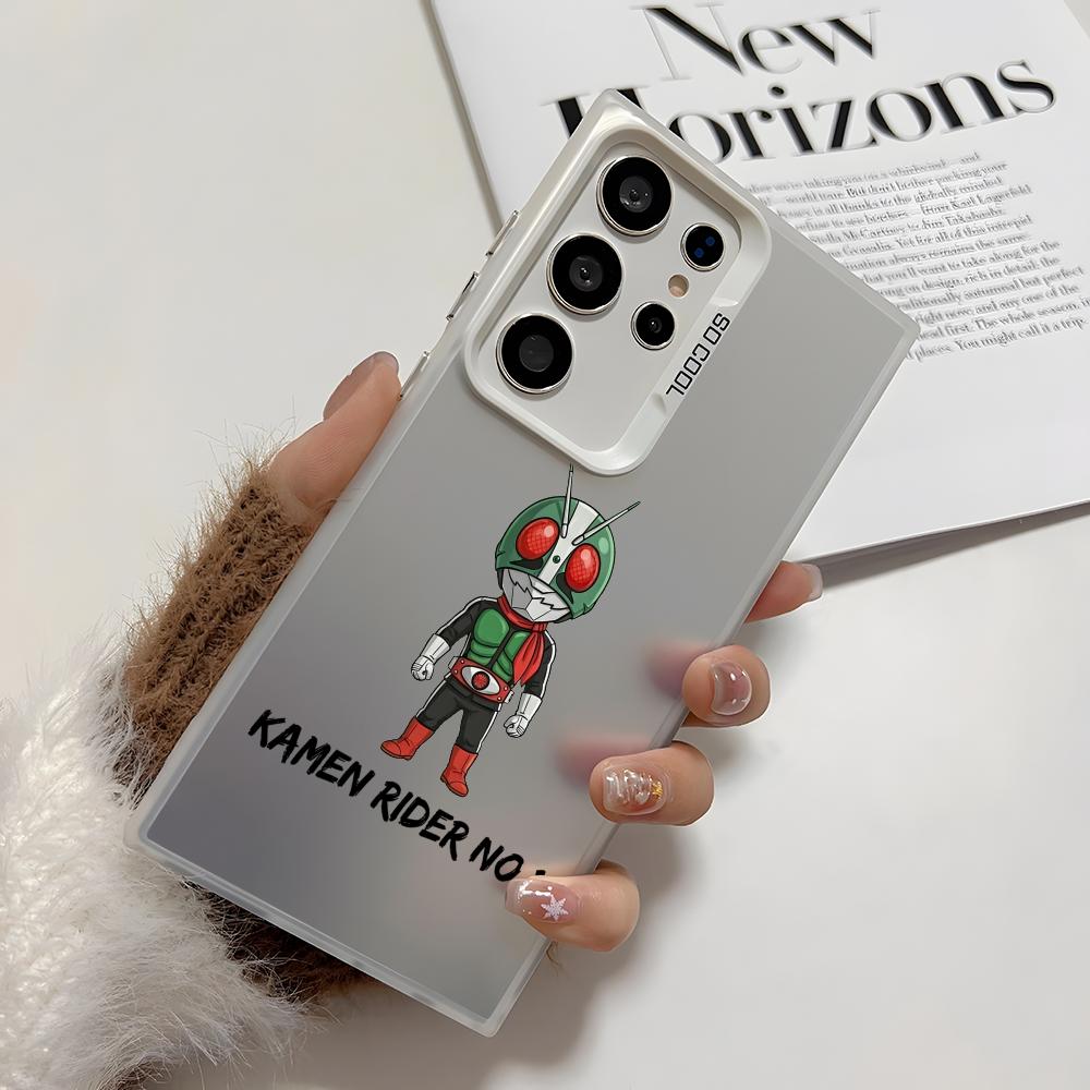 Classic K-Kamen Rider Phone Case For Samsung Galaxy S25 Edge S24 S23 S22 S21 S20 Ultra Funda Silicone Silver Cover