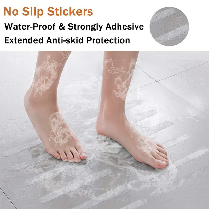 Anti-slip Strips Safety Shower Treads Stickers Bathtub Non Slip Sticker With Scraper  Anti Skid Tape For Shower Tub Steps Floor