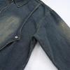 American High Street Tie-Dye Distressed Denim Jacket - Loose, Versatile Zipper Outerwear for Spring & Autumn