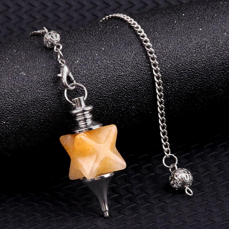 1pc Natural Stone Quartz Pendulum Crystal Merkaba Star Pendant Onyx Men Women Pendant Hexagram Necklaces Trendy Jewelry