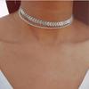 Simple Sequined Fishbone-shaped Fashionable Short Necklace for Men and Women, Fashion Jewelry Accessories, Creative Necklace