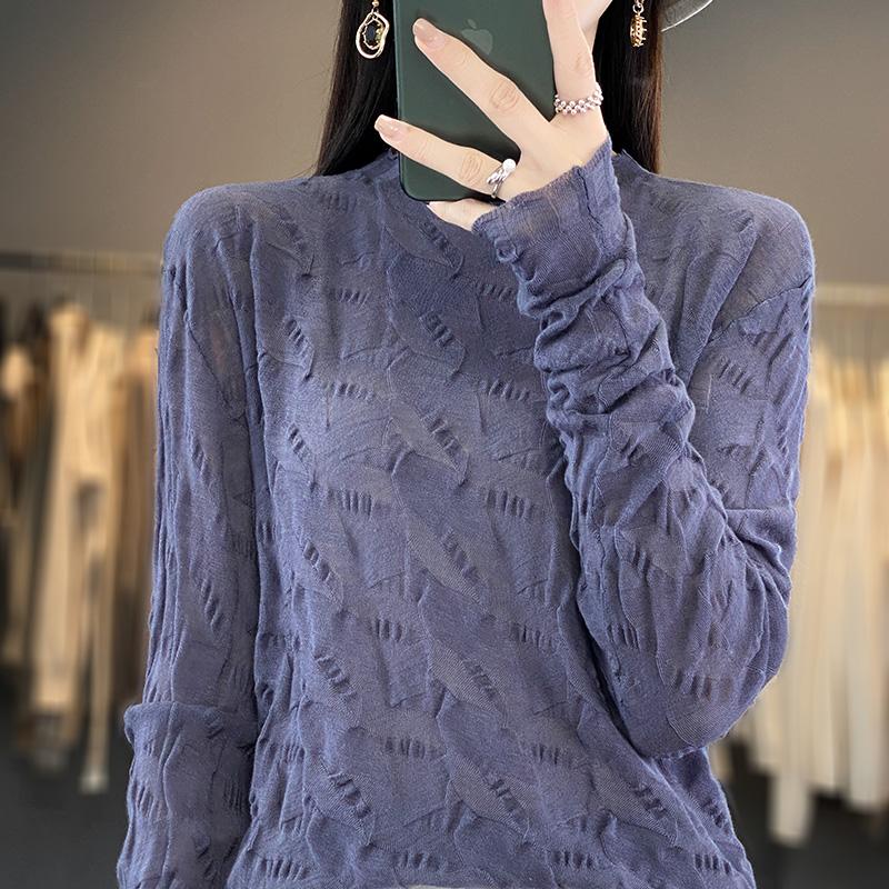 

Женские свитера пуловеры 2025 Осень Зима Длинный рукав Круглый вырез Белый Черный Вязаный свитер Женские топы Пуловер JJ282 One Size фиолетовый