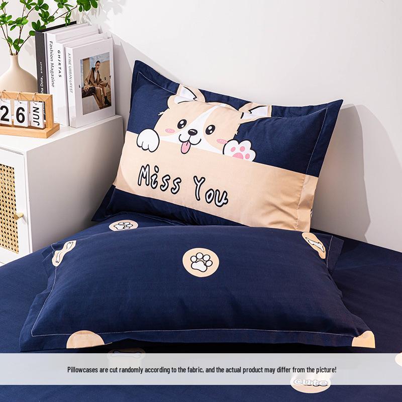 2025 Influencer Pillowcase Set - Pure Washed Cotton, Single 48×74cm, Ideal for Student Dorms, Set of Two